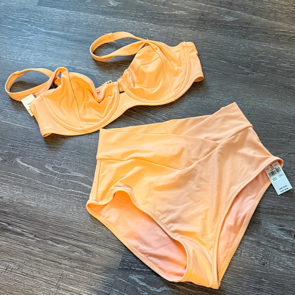 NWT Aerie Light Orange Bikini Set